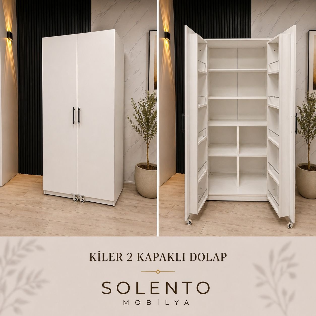 İKİ KAPAKLI KİLER DOLABI BEYAZ